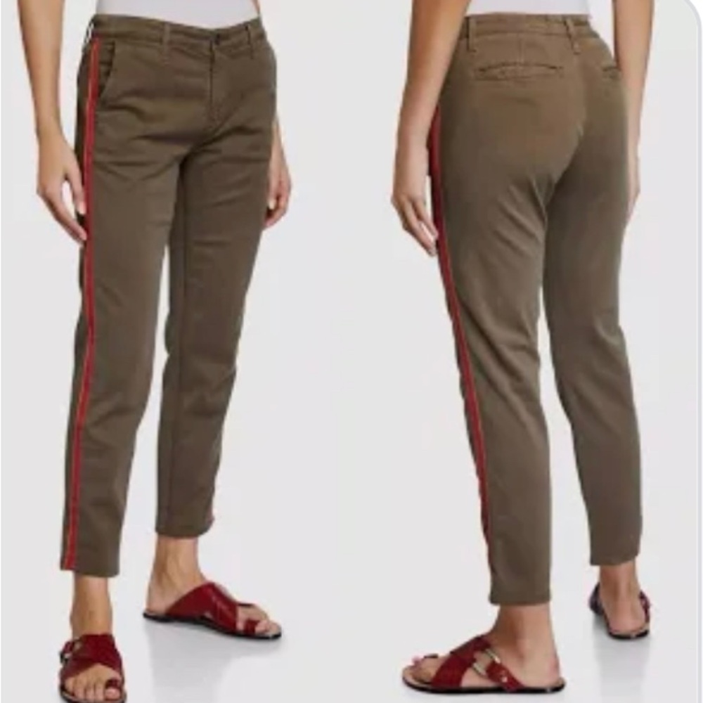 AG The Caden Tailored Trouser Khaki Pinstripe Detail Pant